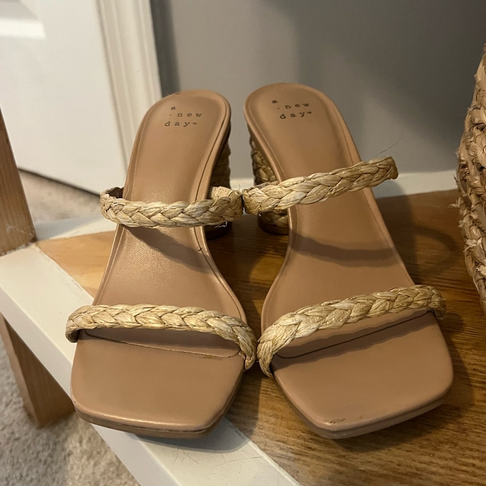 Target A New Day Beige Braided Heels
